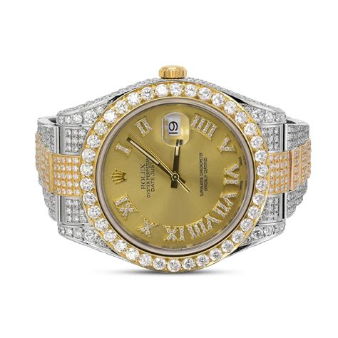 gold rolex iced out|Rolex datejust iced out 41mm.